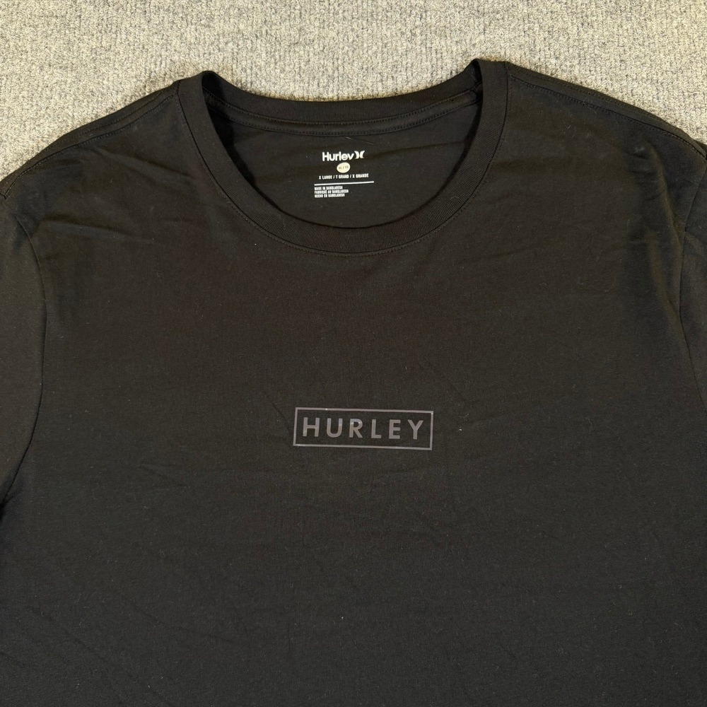 Hurley Mens Short Sleeve Box Logo Graphic T-Shirt Black XL HFA20VMT-00911 #4087